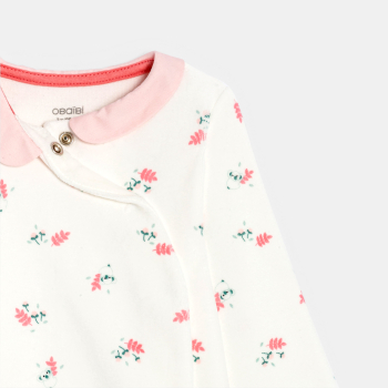 أفرول نوم مخمل أبيض بنقشة...